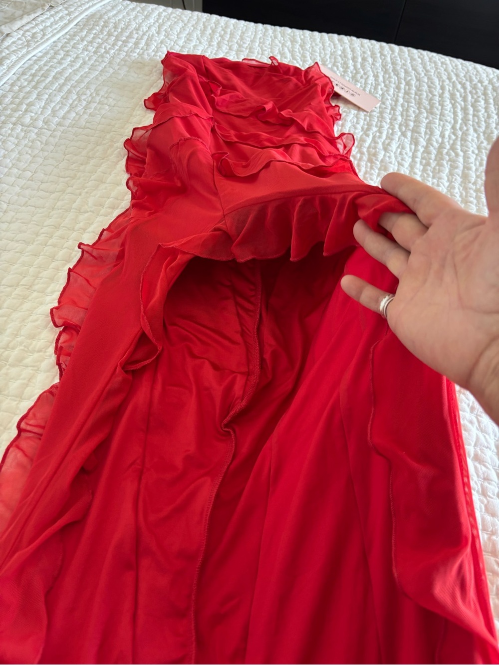 Oh Polly Red Ruffled High-Low Dress - Picture 10 of 10